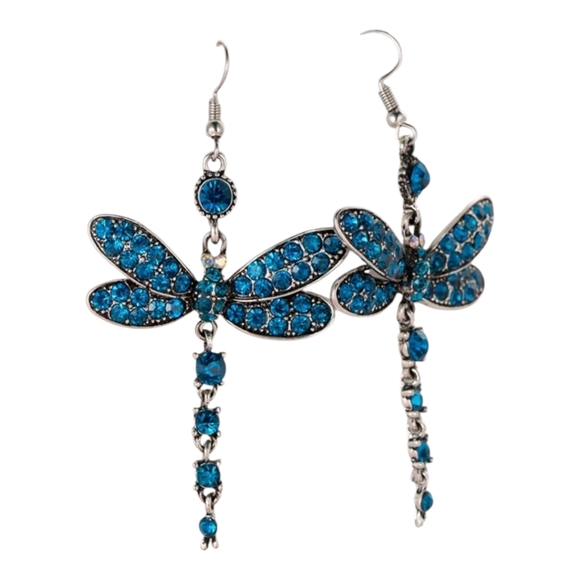 sassified boutique Jewelry - Nwt Sassified Boutiqe Blue Dragonfly Earrings